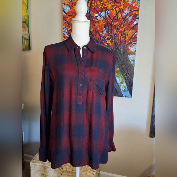 Plaid Button Down Shirt - Red and Black - Picture 1 of 6